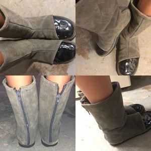 Grey And Black Winter Boots